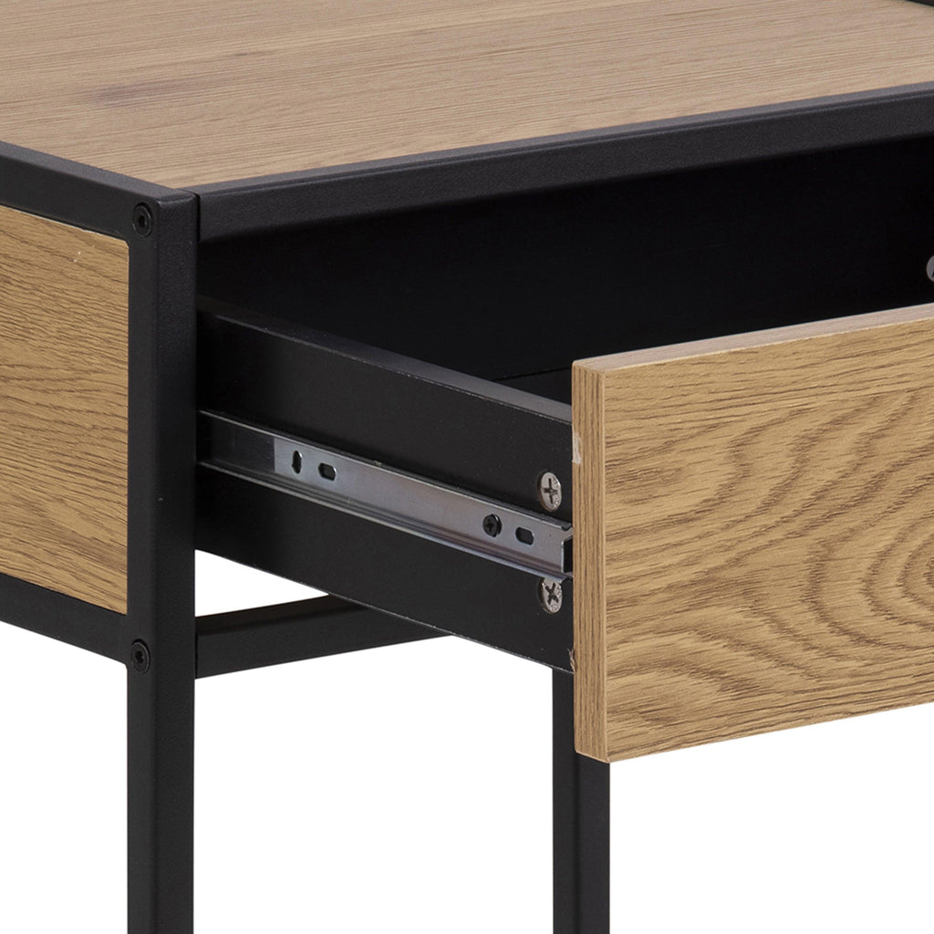 Seaford Bedside Table with 1 Drawer in Black & Oak - image 9