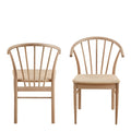 Cassandra Dining Chair with Armrest in White Oak Set of 2 - image 2