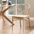 Cassandra Dining Chair with Armrest in White Oak Set of 2 - image 5