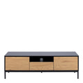 Seaford TV Unit 2 Doors 1 Drawer in Black & Oak - image 2