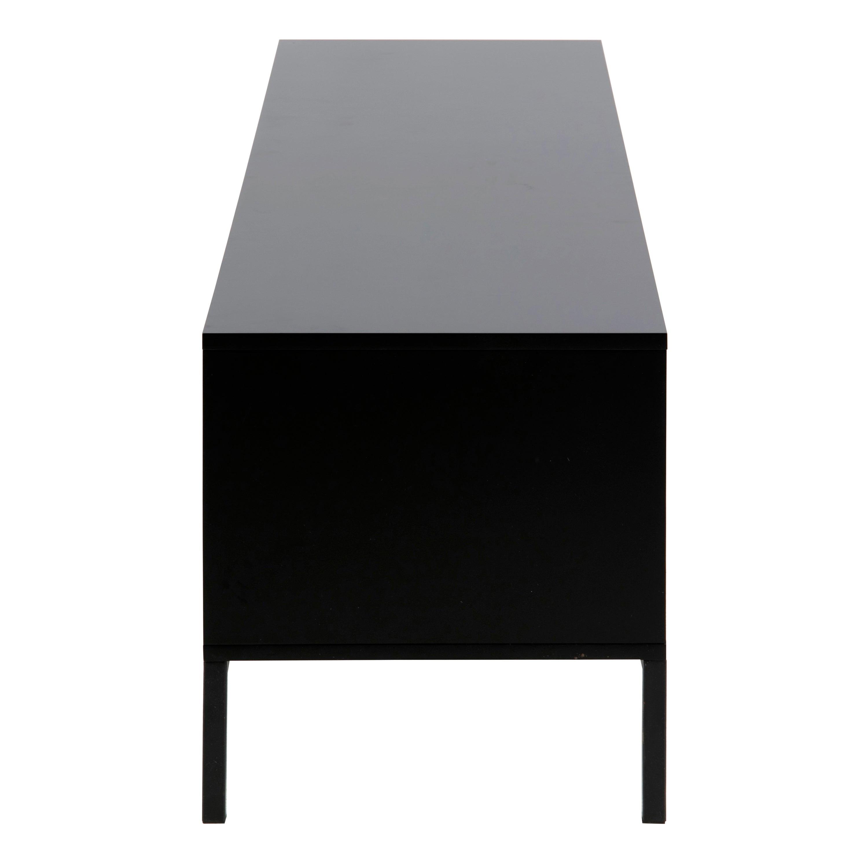 Seaford TV Unit 2 Doors 1 Drawer in Black & Oak - image 3