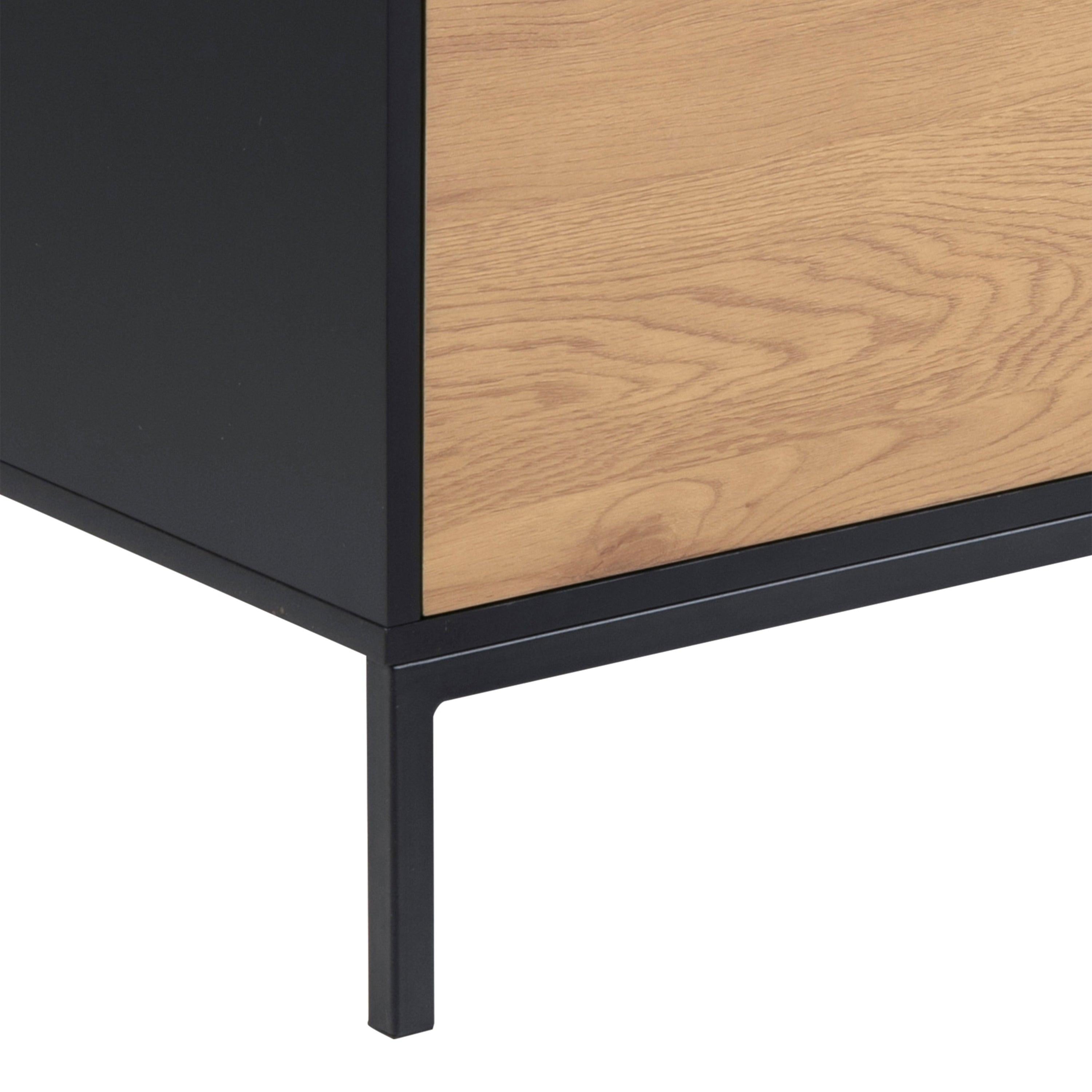 Seaford TV Unit 2 Doors 1 Drawer in Black & Oak - image 8
