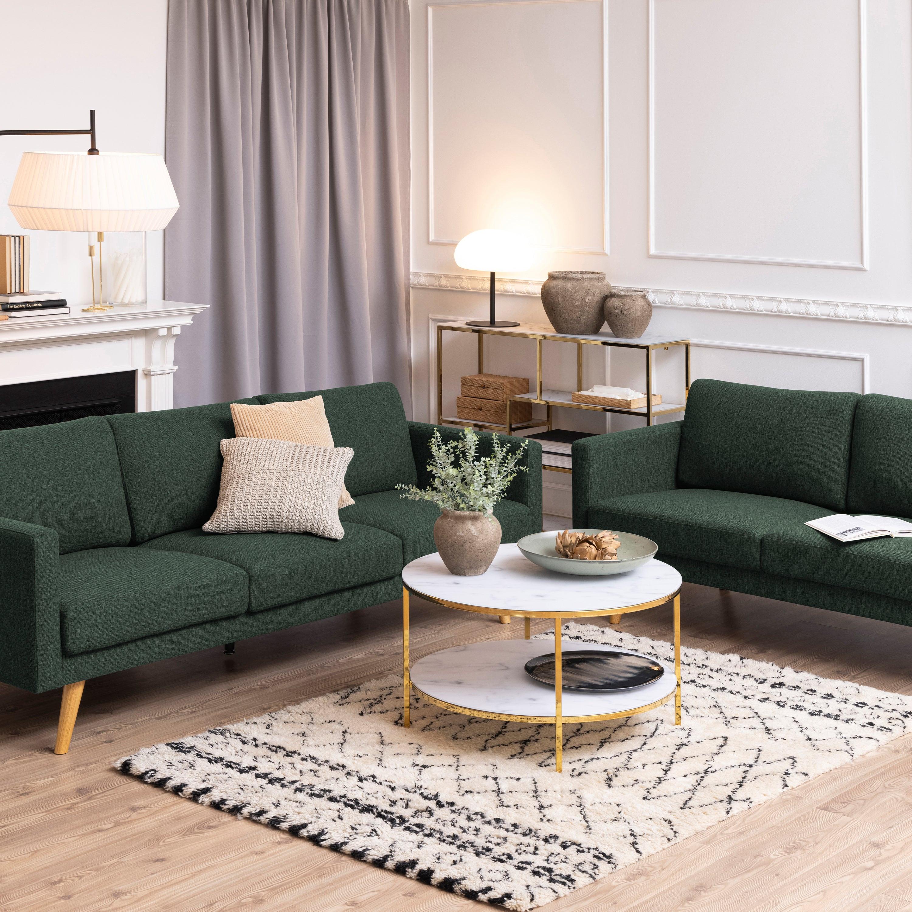 Alisma Round Coffee Table with White Crystal Clear Marble Glass Top & Gold Legs - image 3