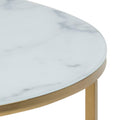 Alisma Round Coffee Table with White Crystal Clear Marble Glass Top & Gold Legs - image 5