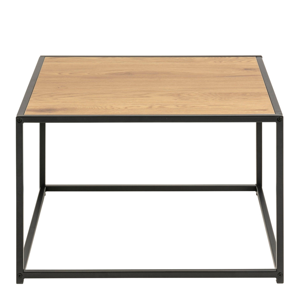 Seaford Black Metal Coffee Table with Oak Top - image 2
