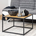 Seaford Black Metal Coffee Table with Oak Top - image 5