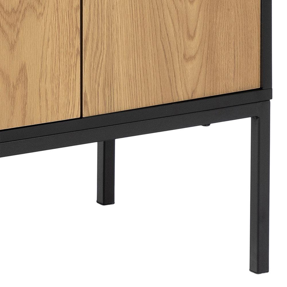 Seaford 3 Door 2 Drawer Sideboard in Black & Oak - image 9