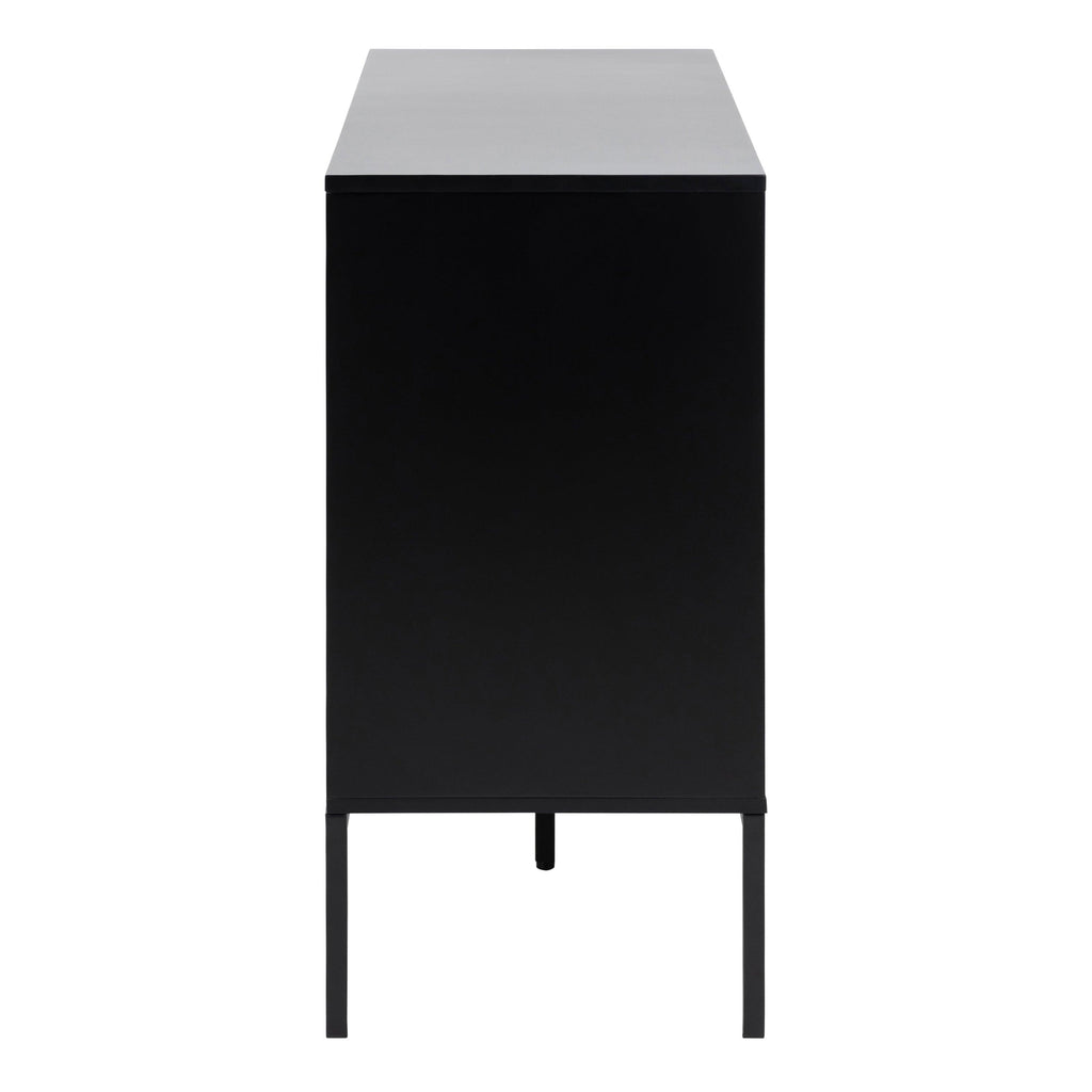 Seaford 1 Door 3 Drawer Small Sideboard in Black & Oak - image 3