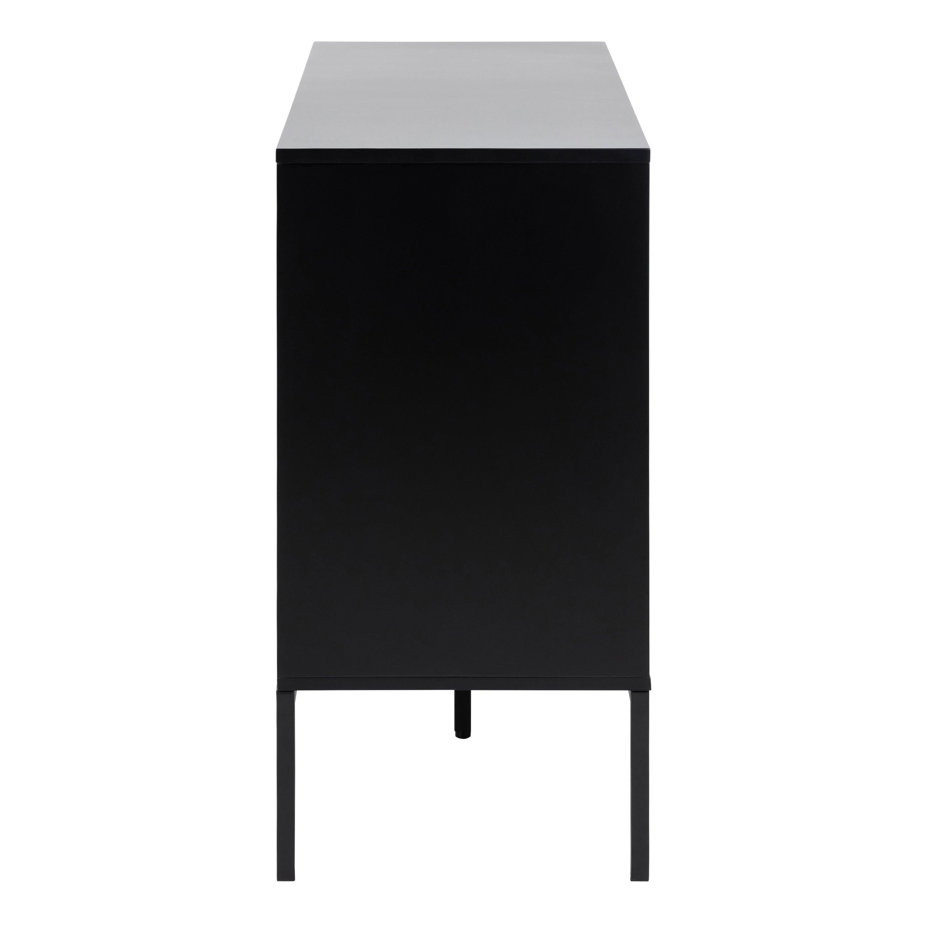 Seaford 1 Door 3 Drawer Small Sideboard in Black & Oak - image 3