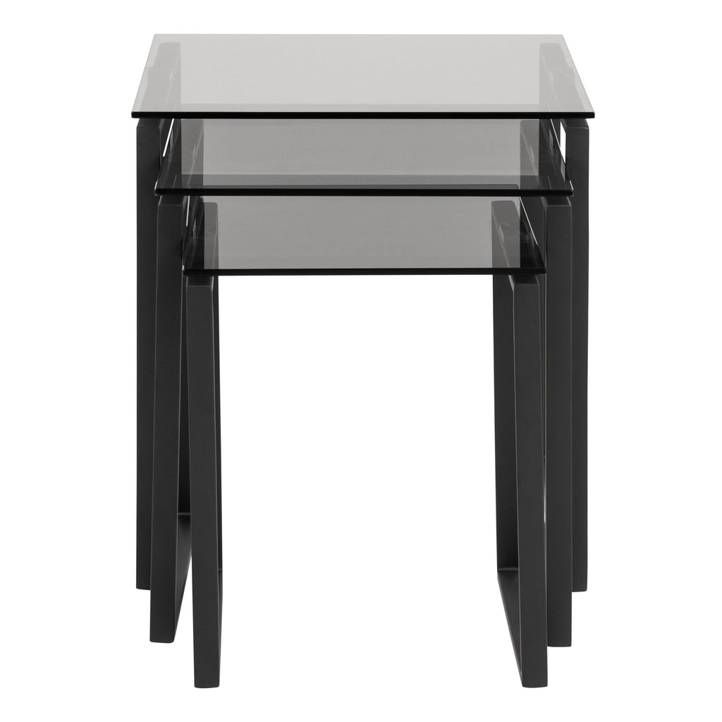 Katrine Nest of Tables with Smoked Glass Top Set of 3 - image 3