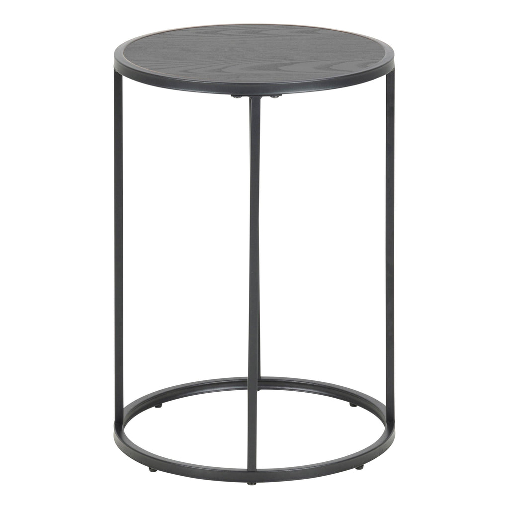 Seaford Black Metal Small Round Side Table with Black Top - image 2