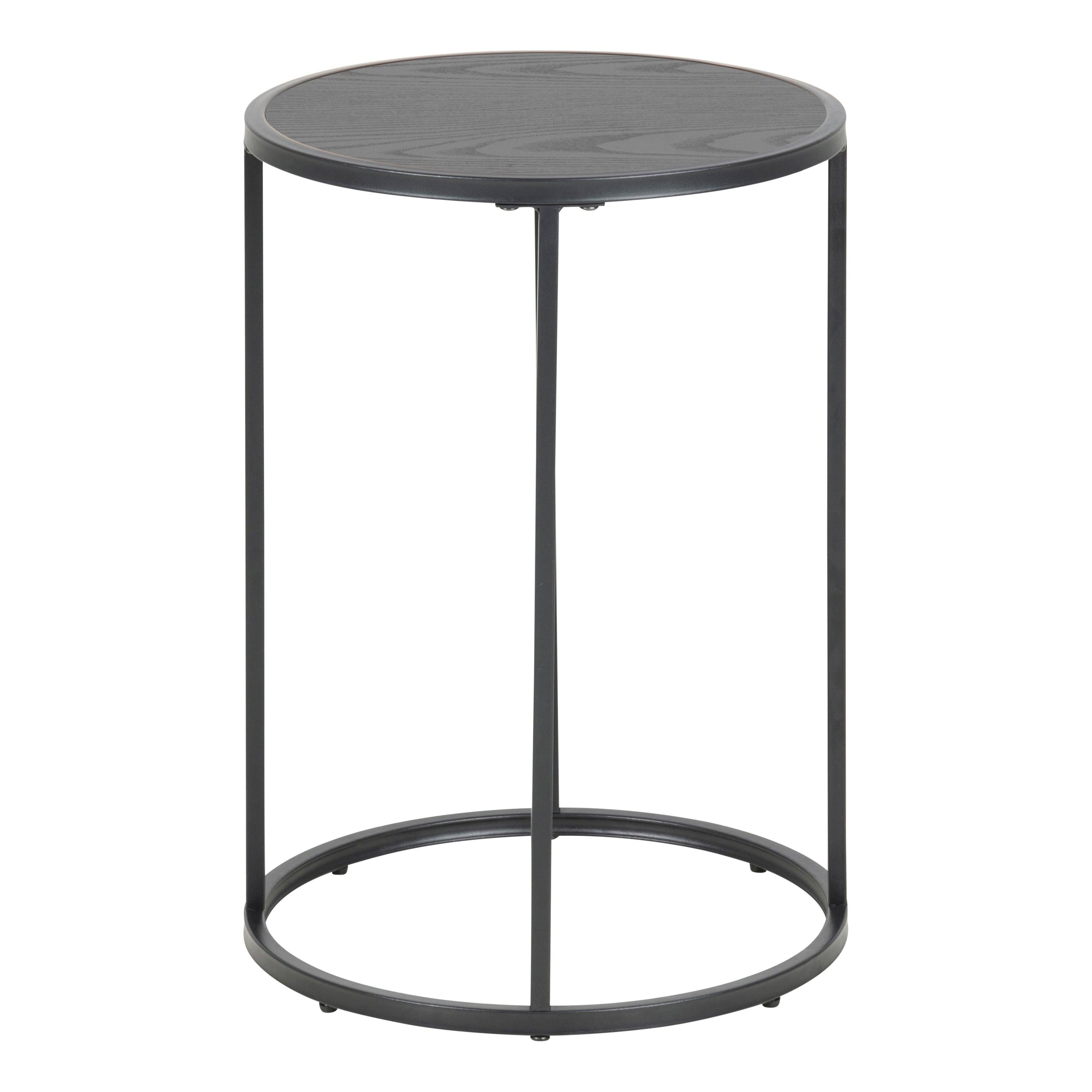 Seaford Black Metal Small Round Side Table with Black Top - image 2