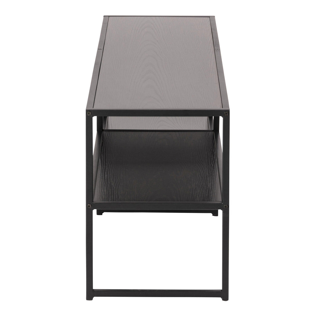 Seaford Black Metal Open TV Unit with 3 Black Shelves - image 3