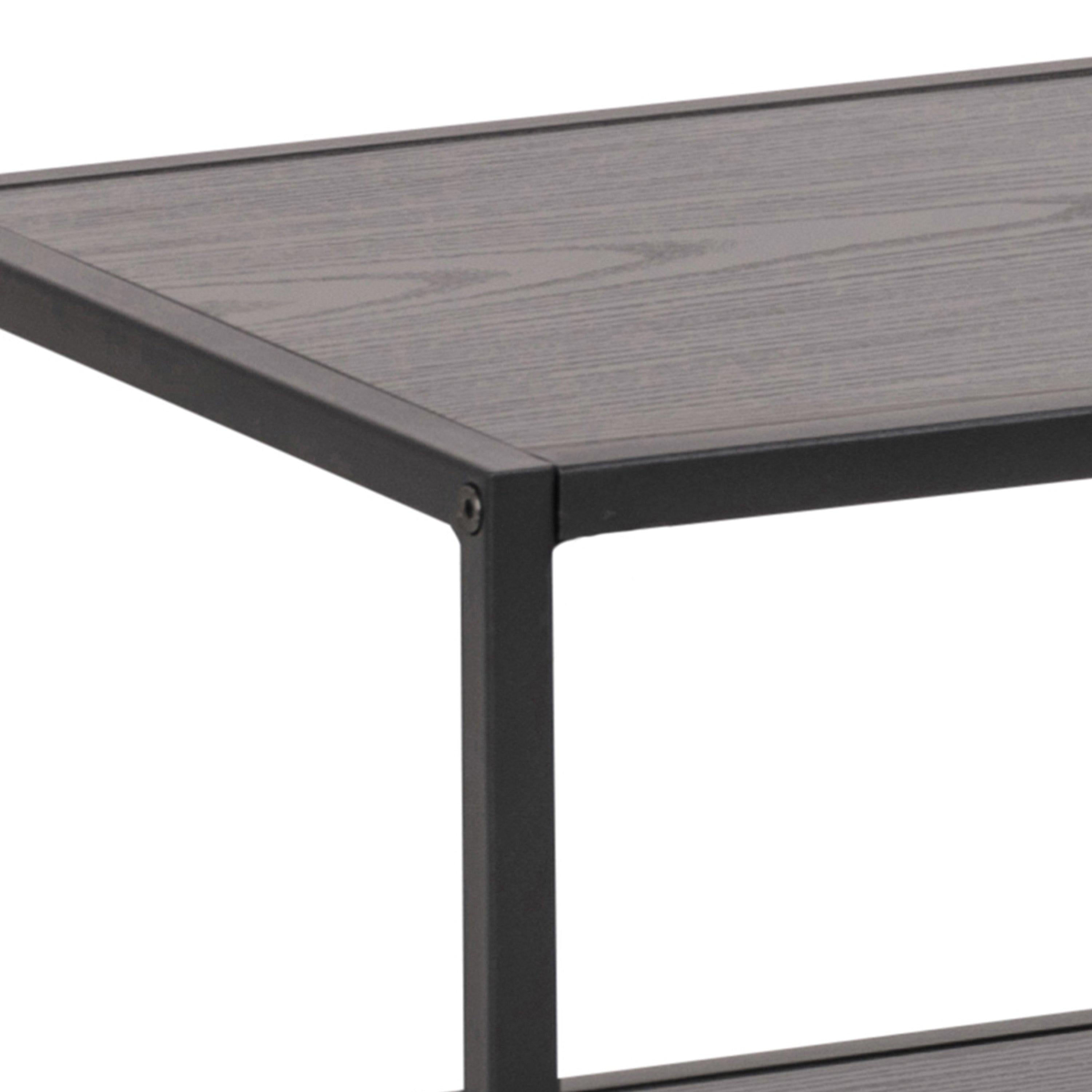 Seaford Black Metal Open TV Unit with 3 Black Shelves - image 6