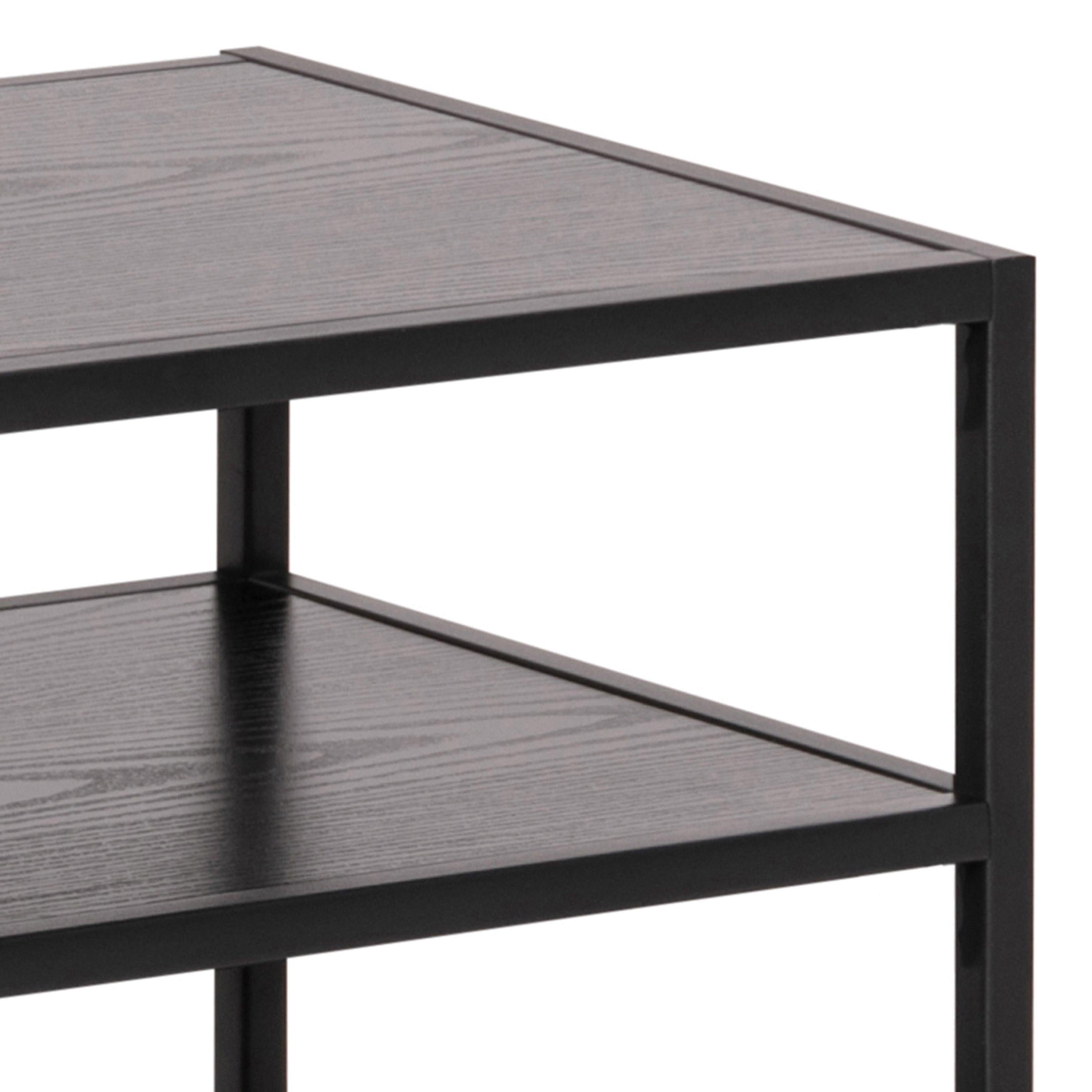 Seaford Black Metal Open TV Unit with 3 Black Shelves - image 7