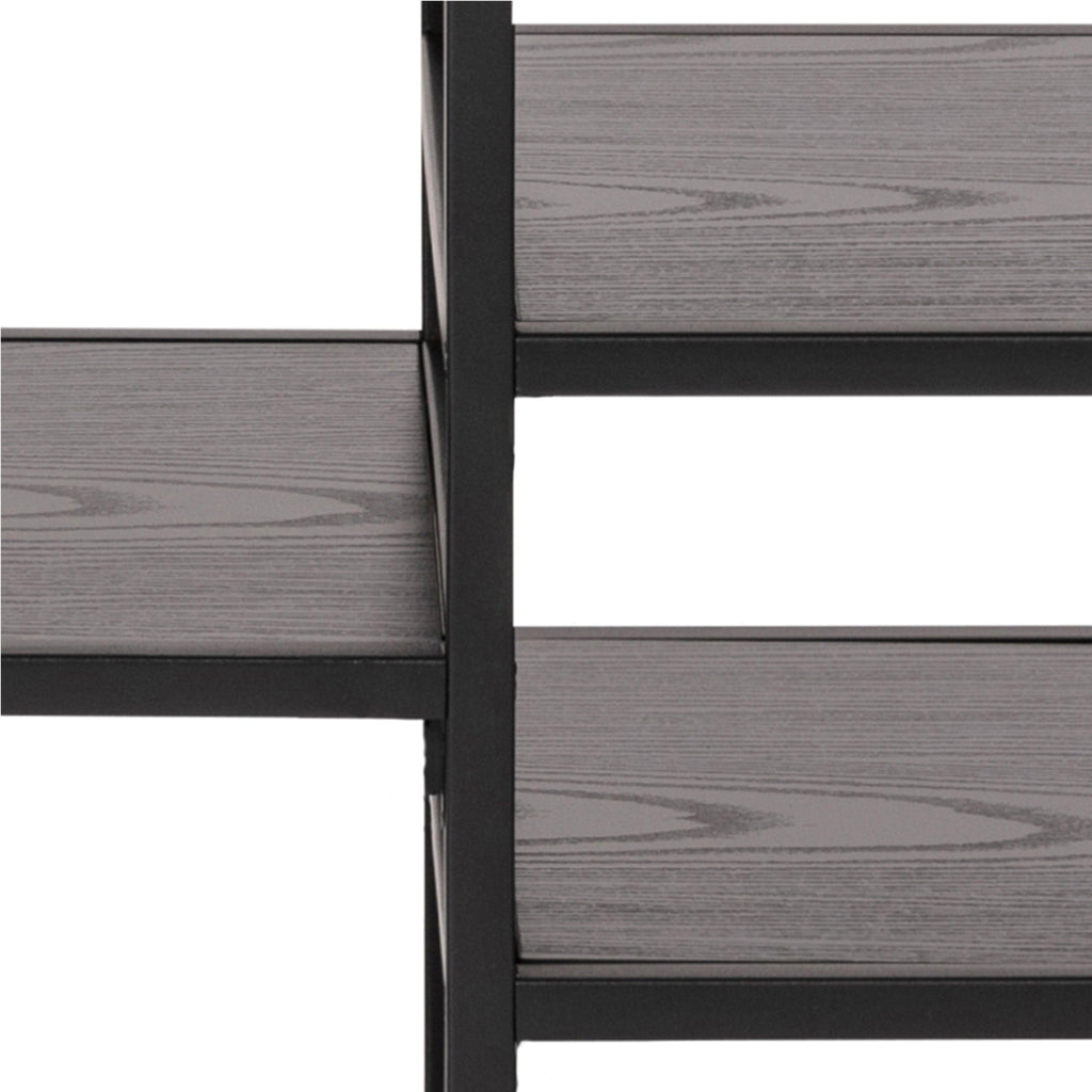 Seaford Black Metal Open TV Unit with 3 Black Shelves - image 8