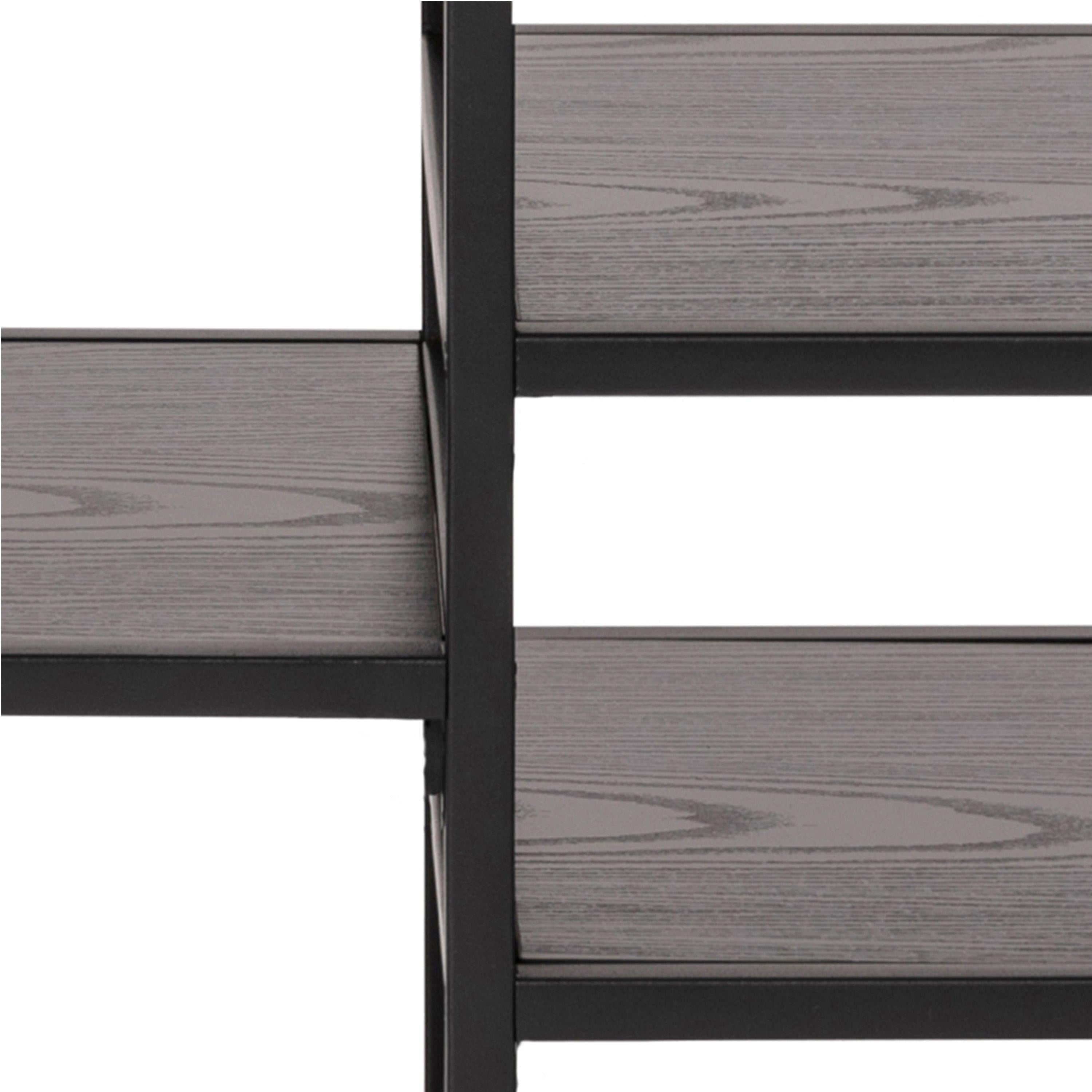 Seaford Black Metal Open TV Unit with 3 Black Shelves - image 8