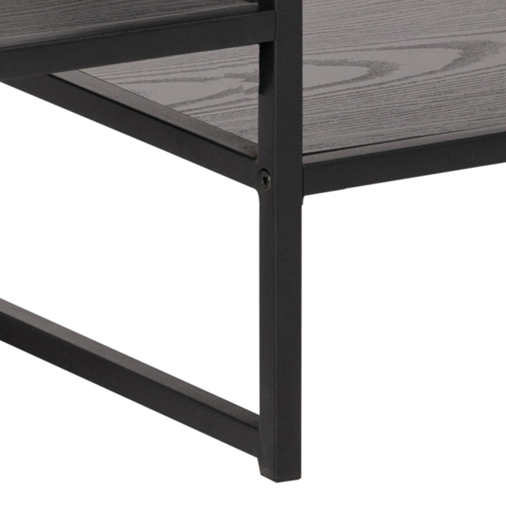 Seaford Black Metal Open TV Unit with 3 Black Shelves - image 9
