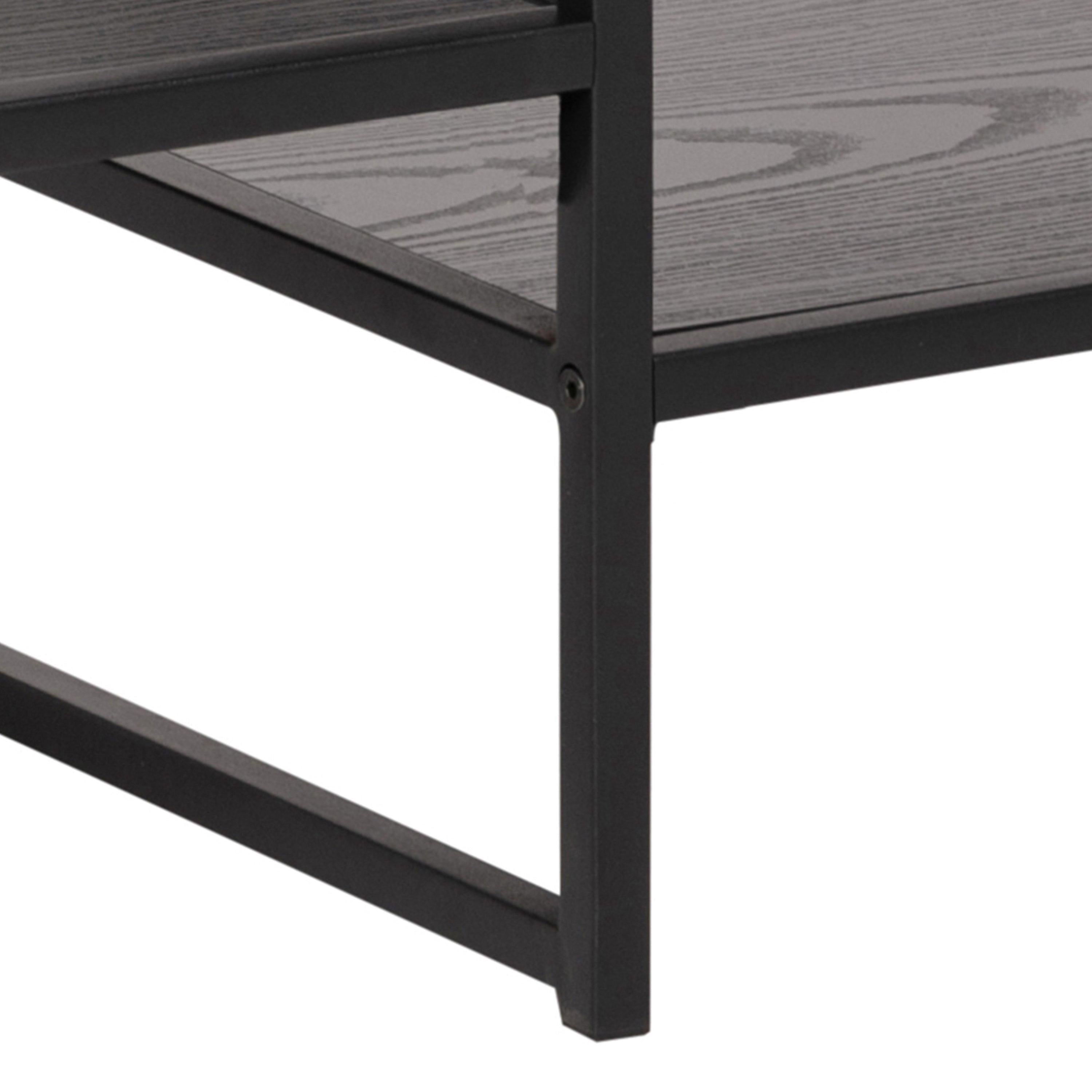 Seaford Black Metal Open TV Unit with 3 Black Shelves - image 9
