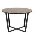 Amble Round Dining Table with Brown Marble Melamine Top & Black Legs - image 2