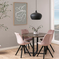 Amble Round Dining Table with Brown Marble Melamine Top & Black Legs - image 4