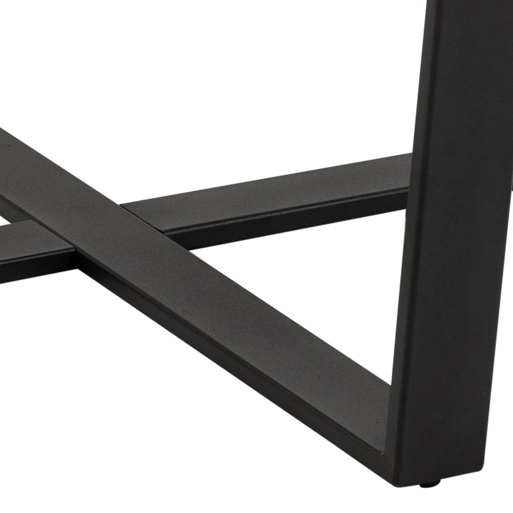 Amble Round Dining Table with Brown Marble Melamine Top & Black Legs - image 7