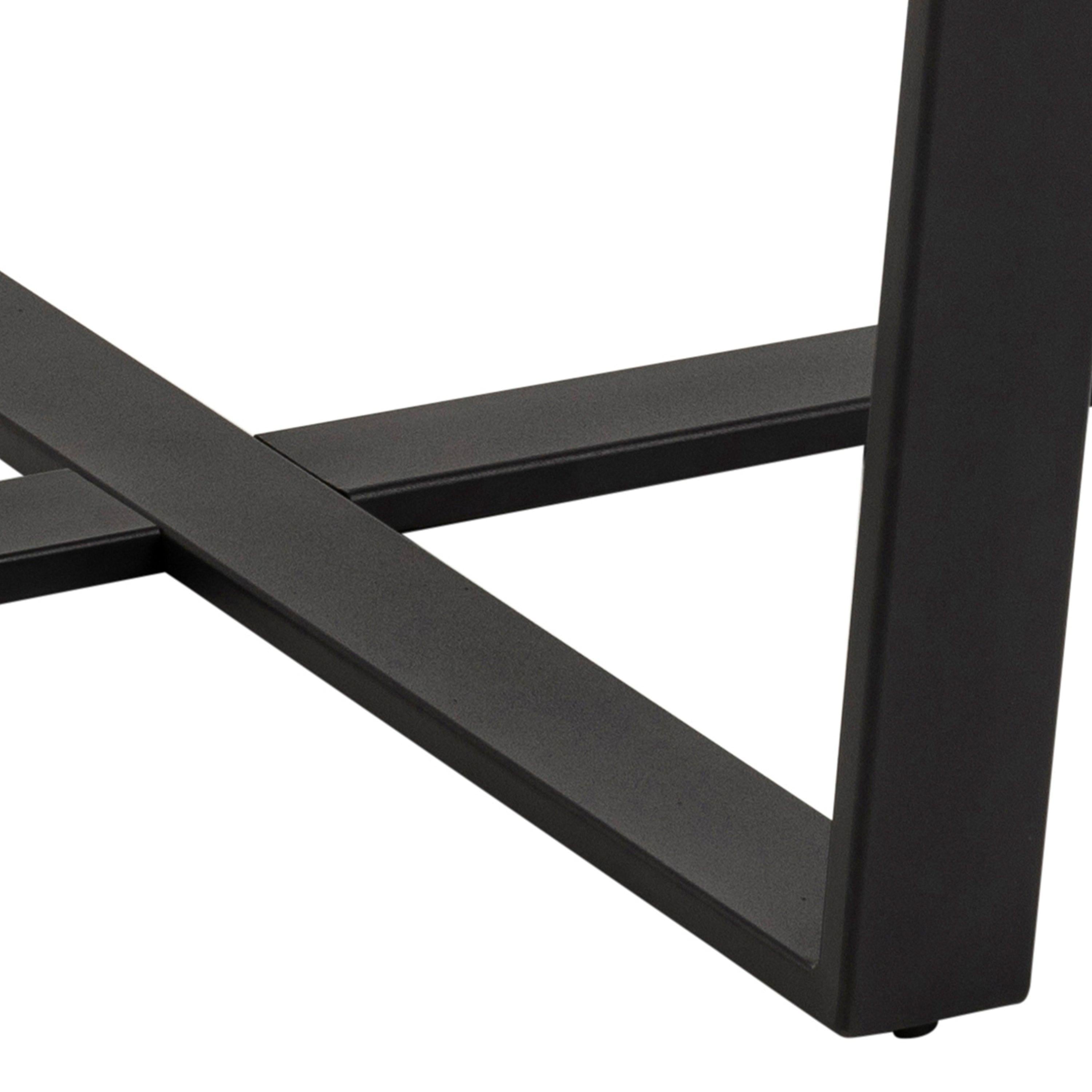 Amble Round Dining Table with Brown Marble Melamine Top & Black Legs - image 7