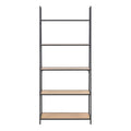 Seaford Black Metal Ladder Bookcase with 5 Oak Shelves - image 2