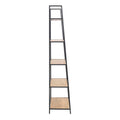 Seaford Black Metal Ladder Bookcase with 5 Oak Shelves - image 3