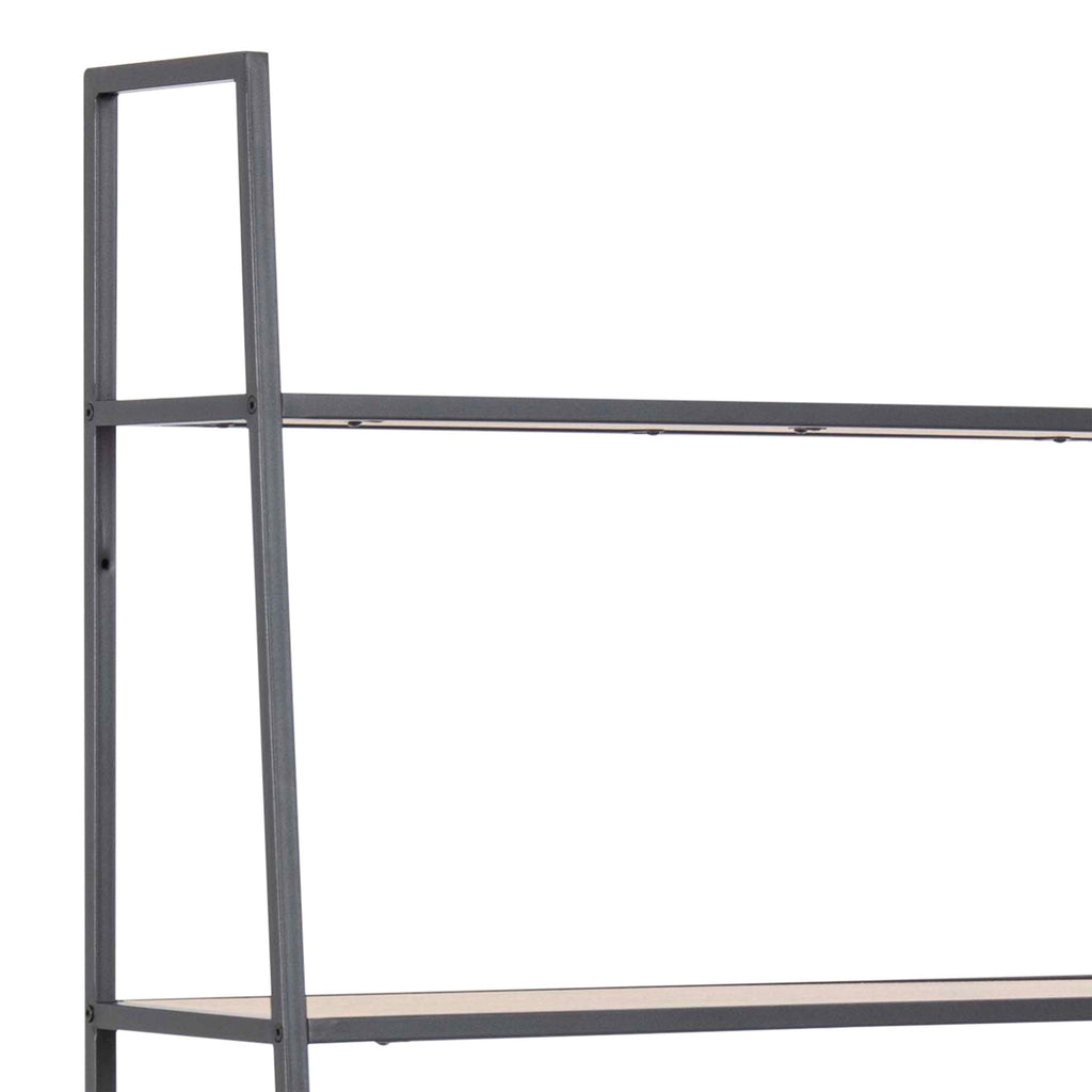 Seaford Black Metal Ladder Bookcase with 5 Oak Shelves - image 6
