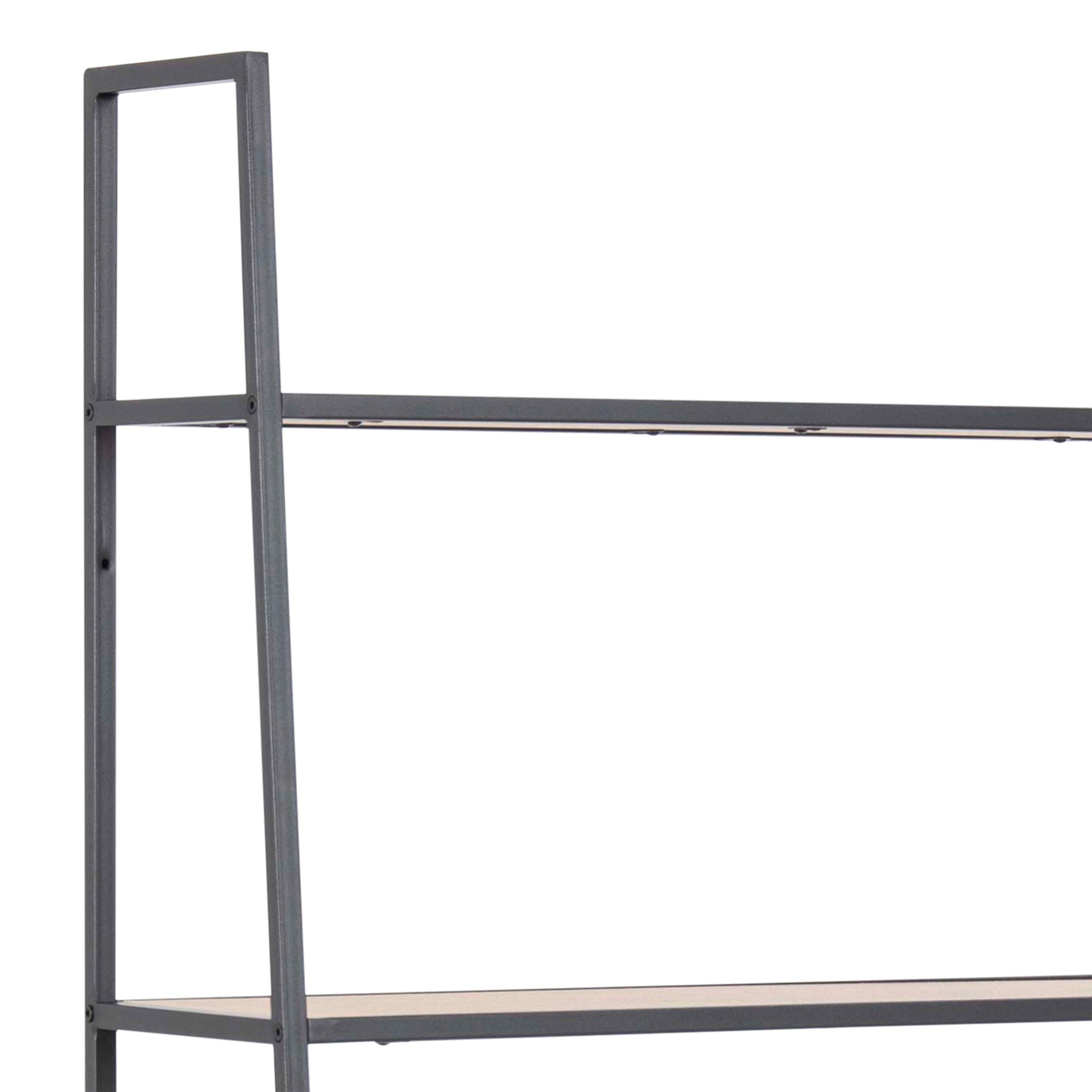 Seaford Black Metal Ladder Bookcase with 5 Oak Shelves - image 6