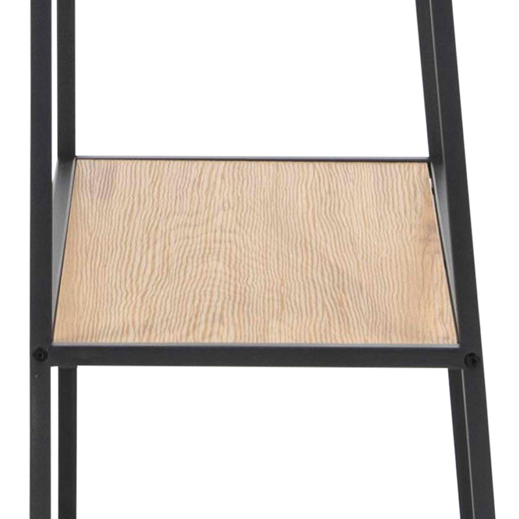 Seaford Black Metal Ladder Bookcase with 5 Oak Shelves - image 8