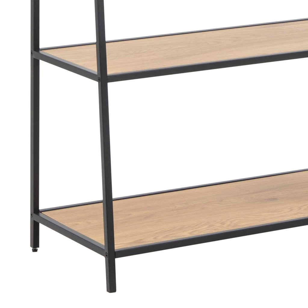 Seaford Black Metal Ladder Bookcase with 5 Oak Shelves - image 9
