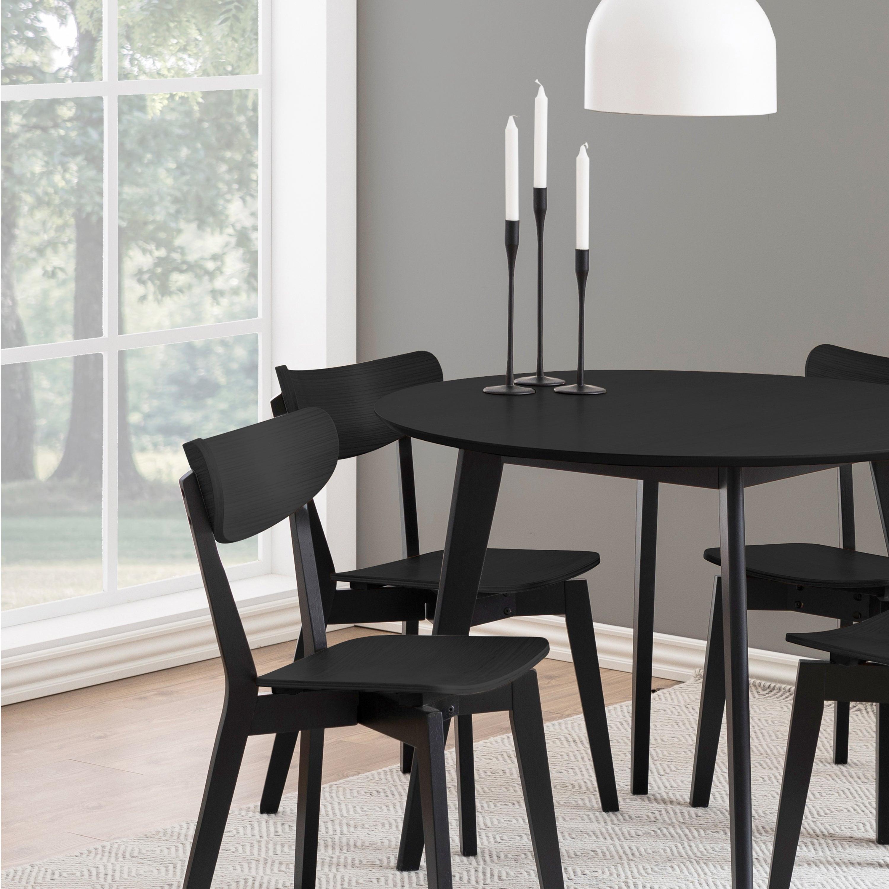 Roxby Round Dining Table in Black 105cm - image 5