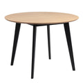 Roxby Round Dining Table in Oak & Black 105cm