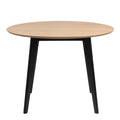 Roxby Round Dining Table in Oak & Black 105cm - image 2