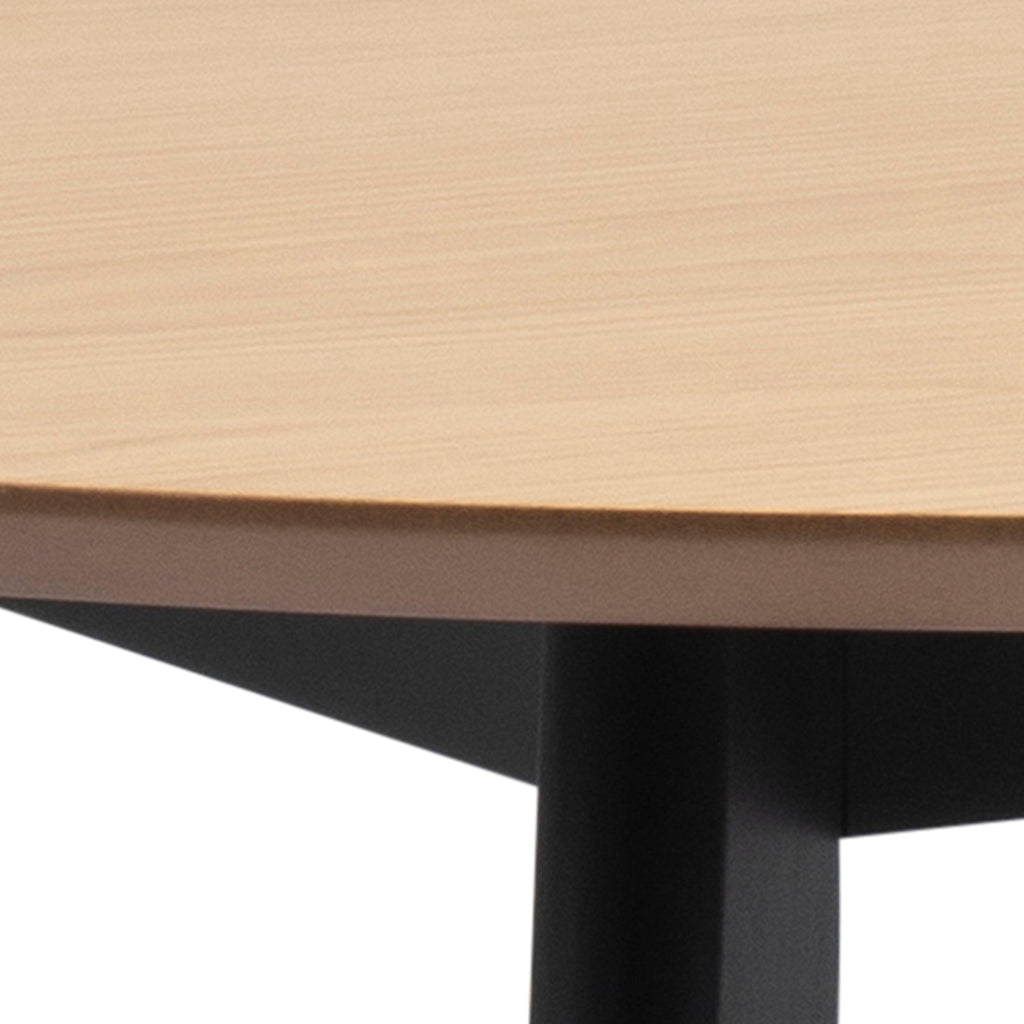 Roxby Round Dining Table in Oak & Black 105cm includes 4 Roxby Dining Chairs in Black and Oak - image 4