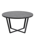 Amble Round Coffee Table with Black Marble Melamine Top & Black Legs - image 2