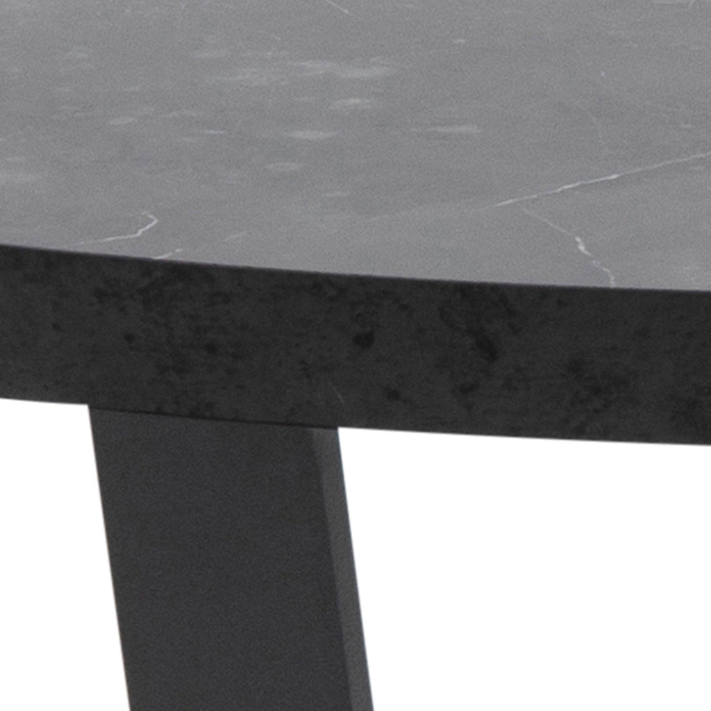 Amble Round Coffee Table with Black Marble Melamine Top & Black Legs - image 6