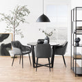 Amble Round Dining Table with Black Marble Melamine Top & Black Legs - image 5