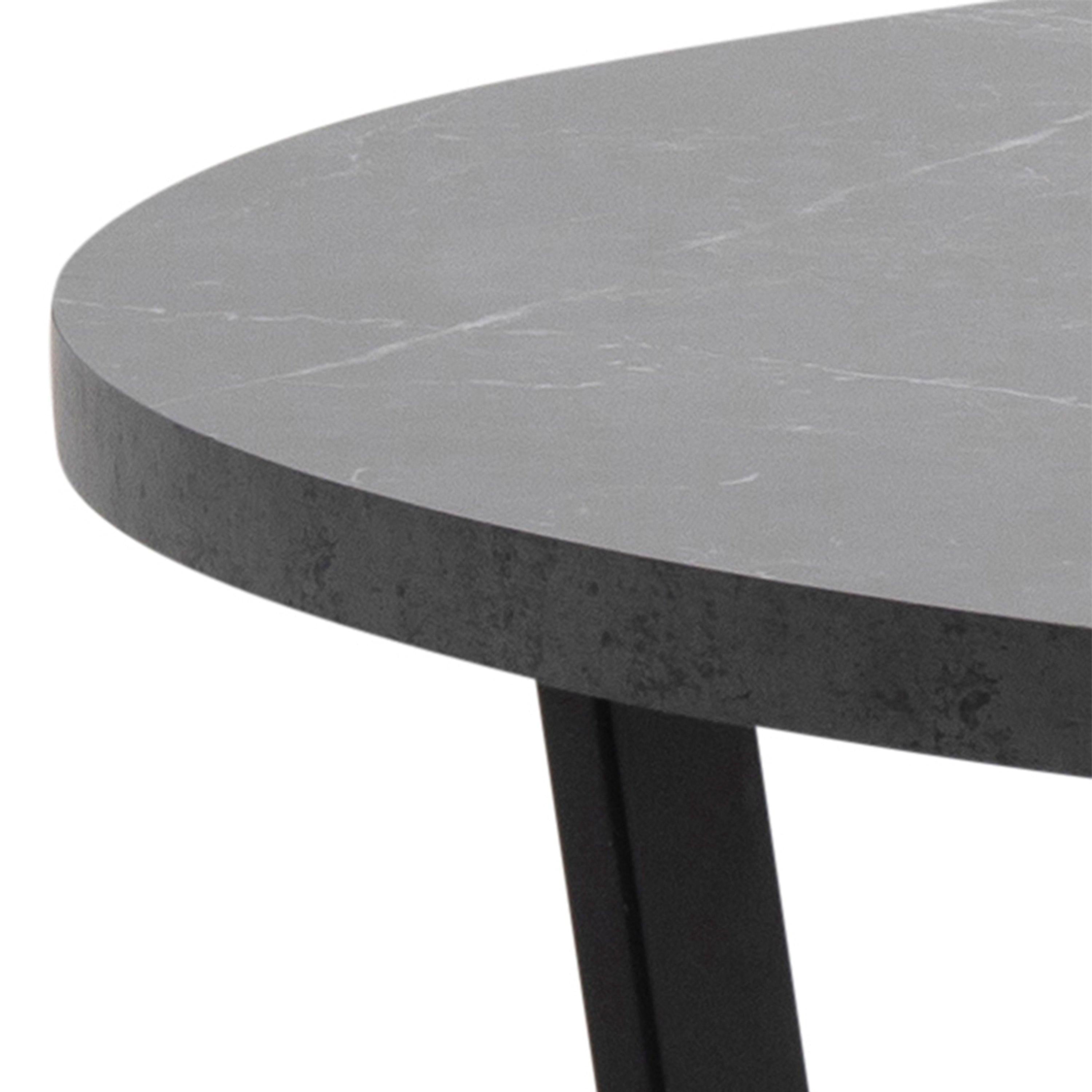 Amble Round Dining Table with Black Marble Melamine Top & Black Legs - image 8