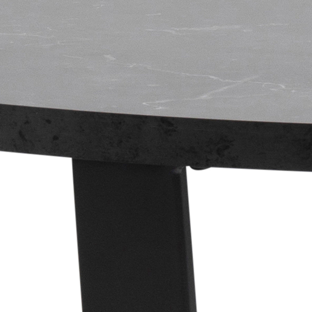 Amble Round Dining Table with Black Marble Melamine Top & Black Legs - image 9