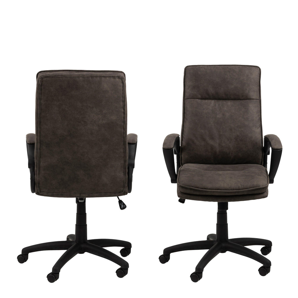Brad Swivel Desk Chair with Armrest in Black - image 2