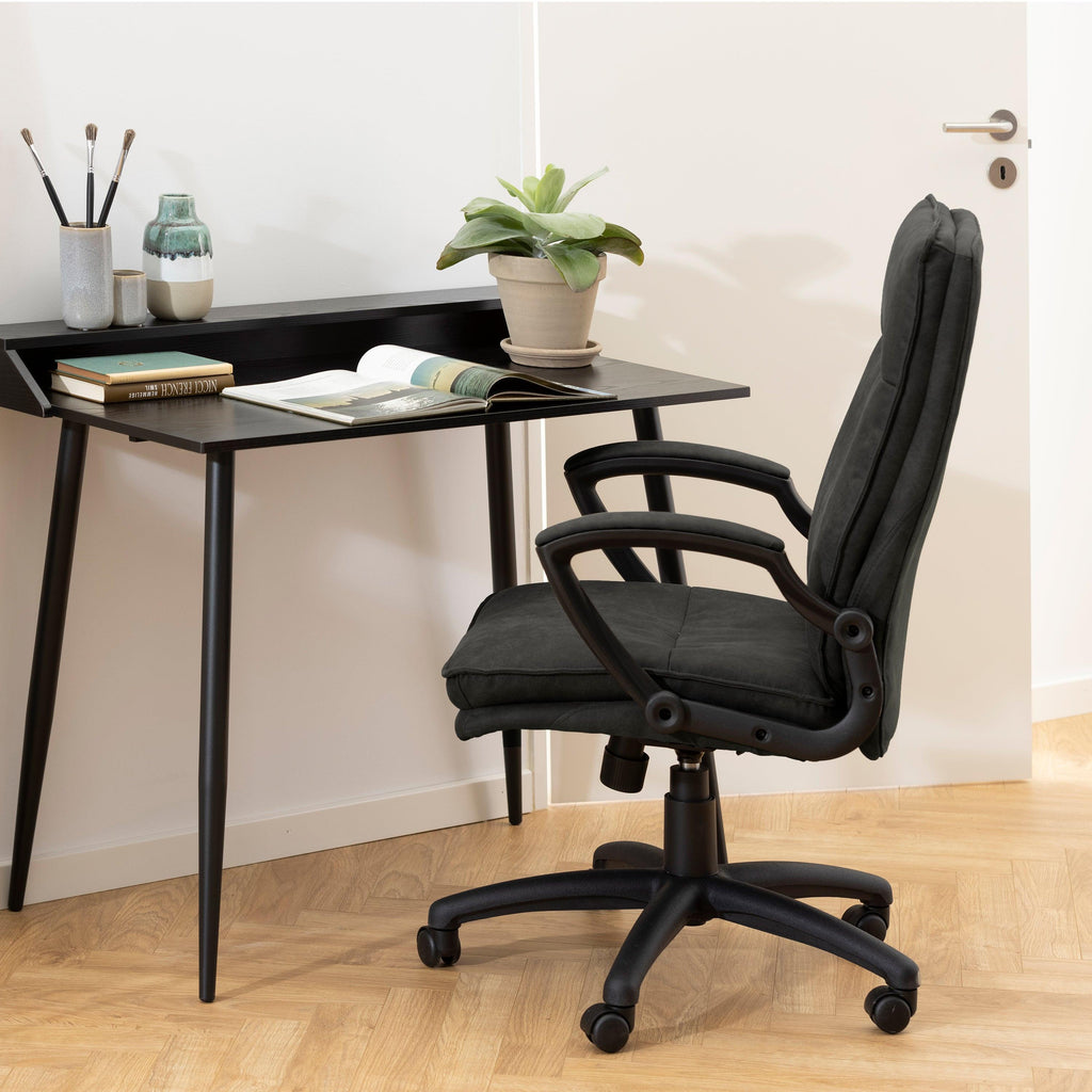 Brad Swivel Desk Chair with Armrest in Black - image 6