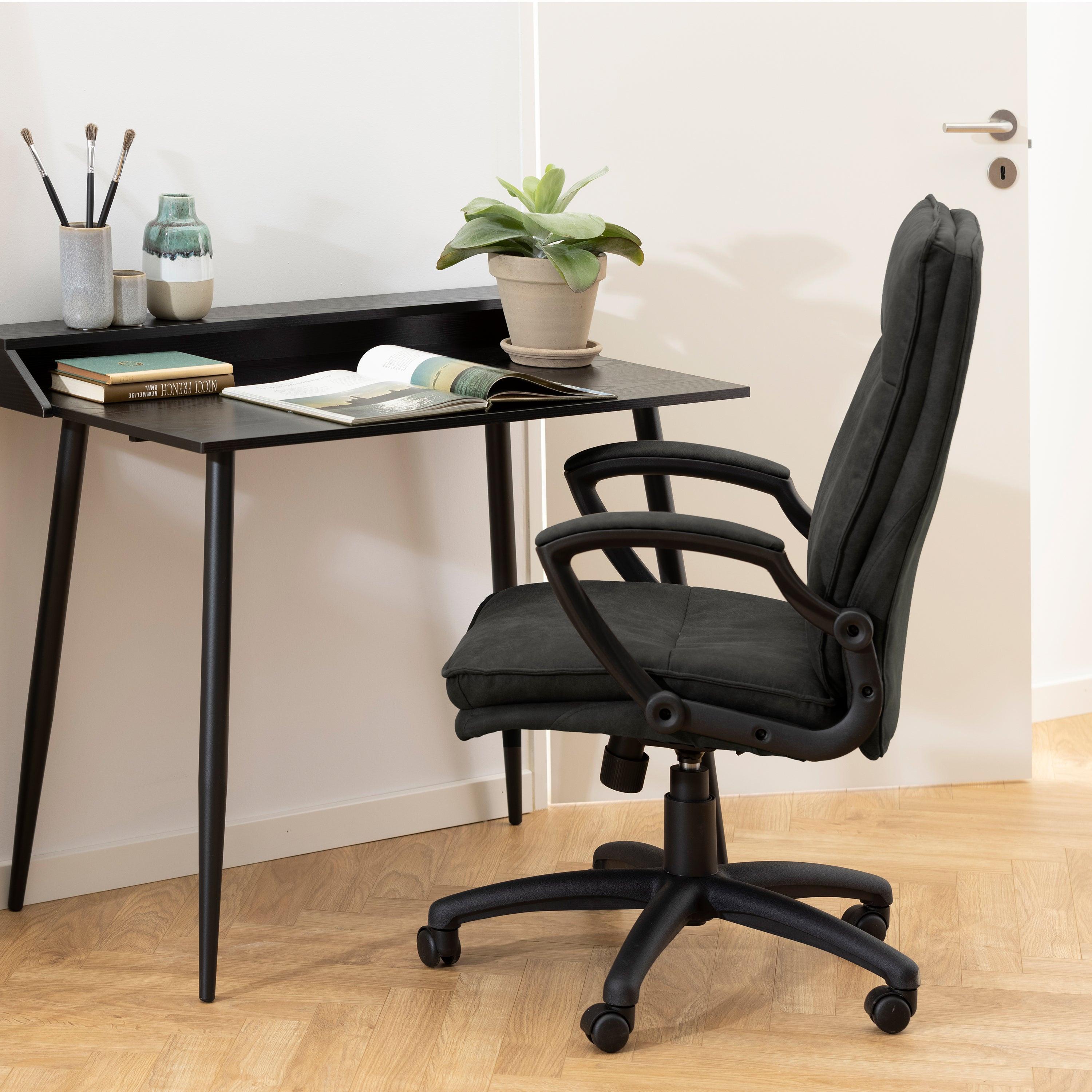 Brad Swivel Desk Chair with Armrest in Black - image 6