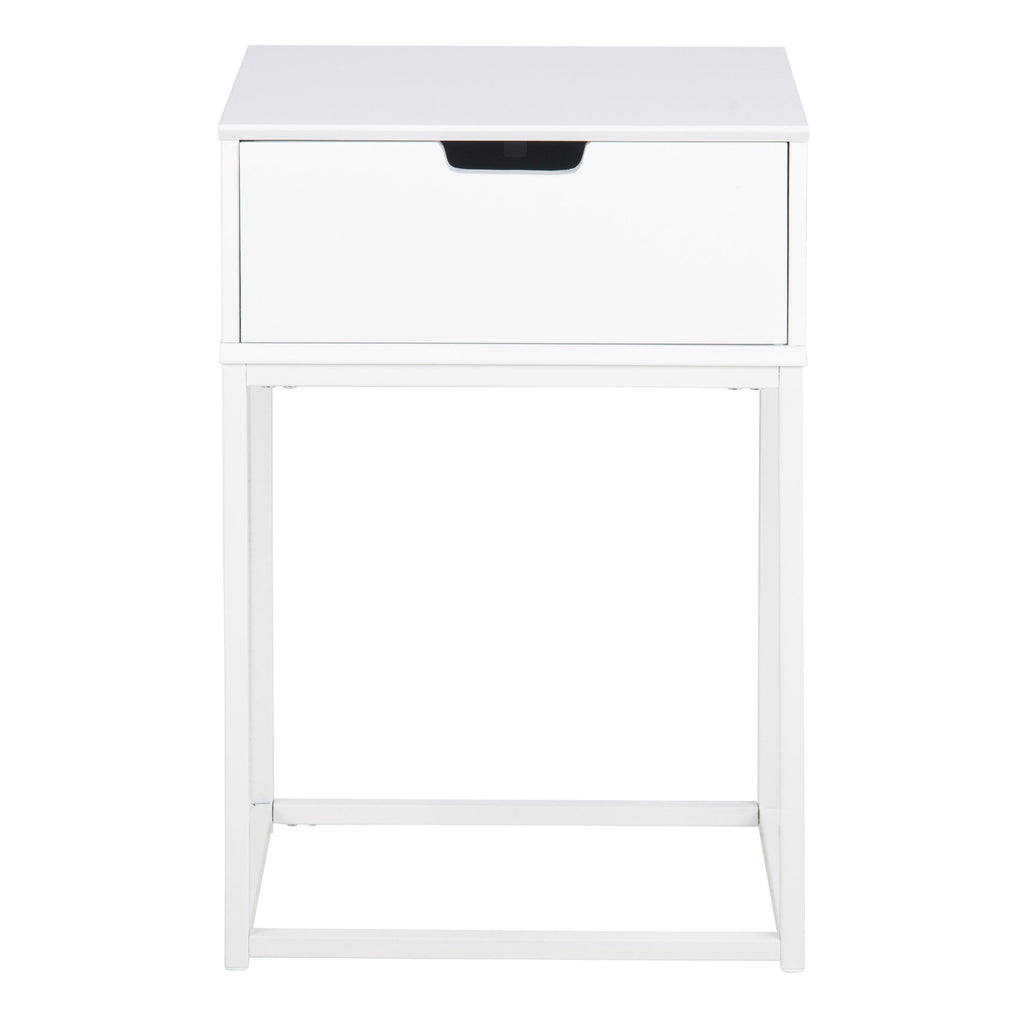 Mitra 1 Drawer Bedside Table in White - image 2