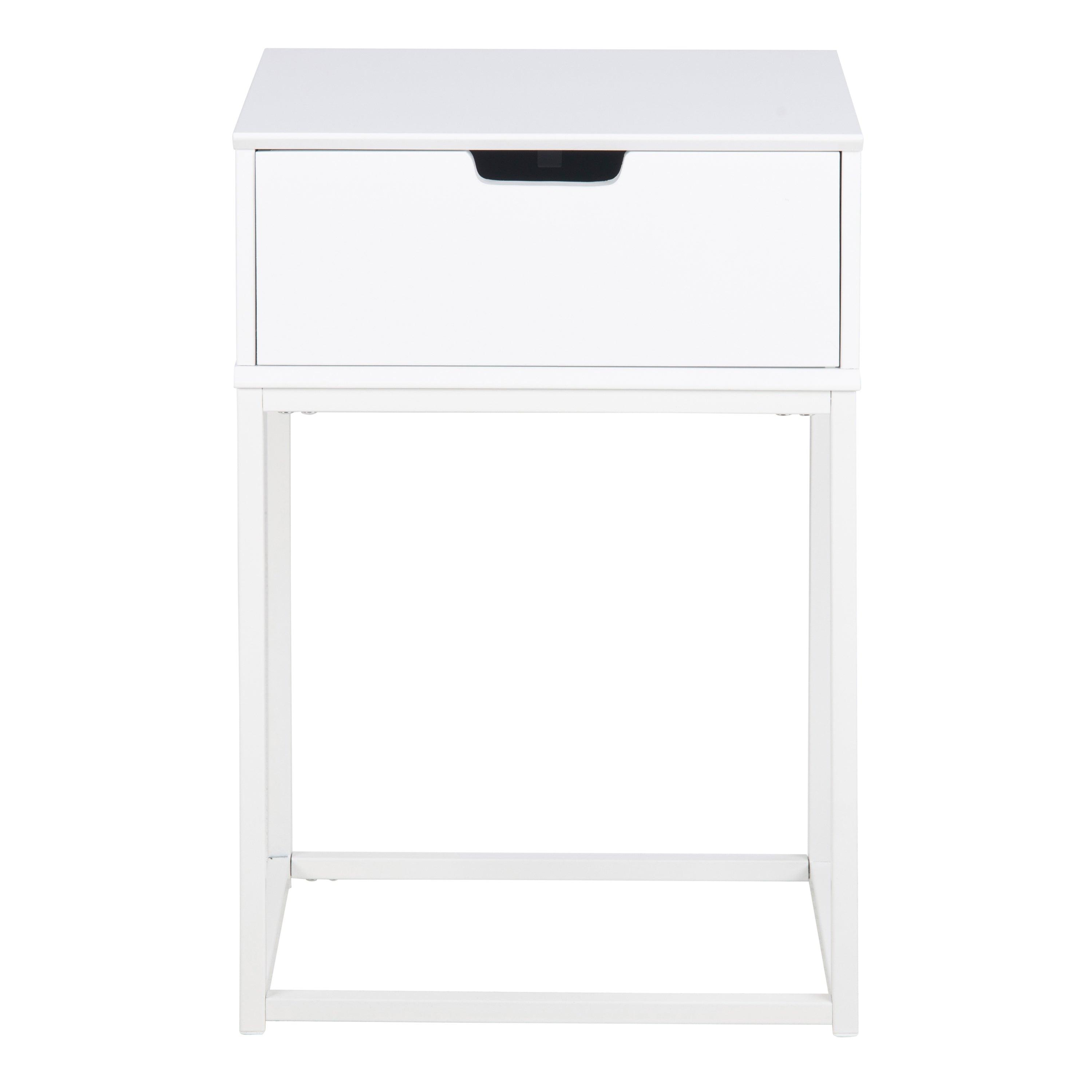 Mitra 1 Drawer Bedside Table in White - image 2