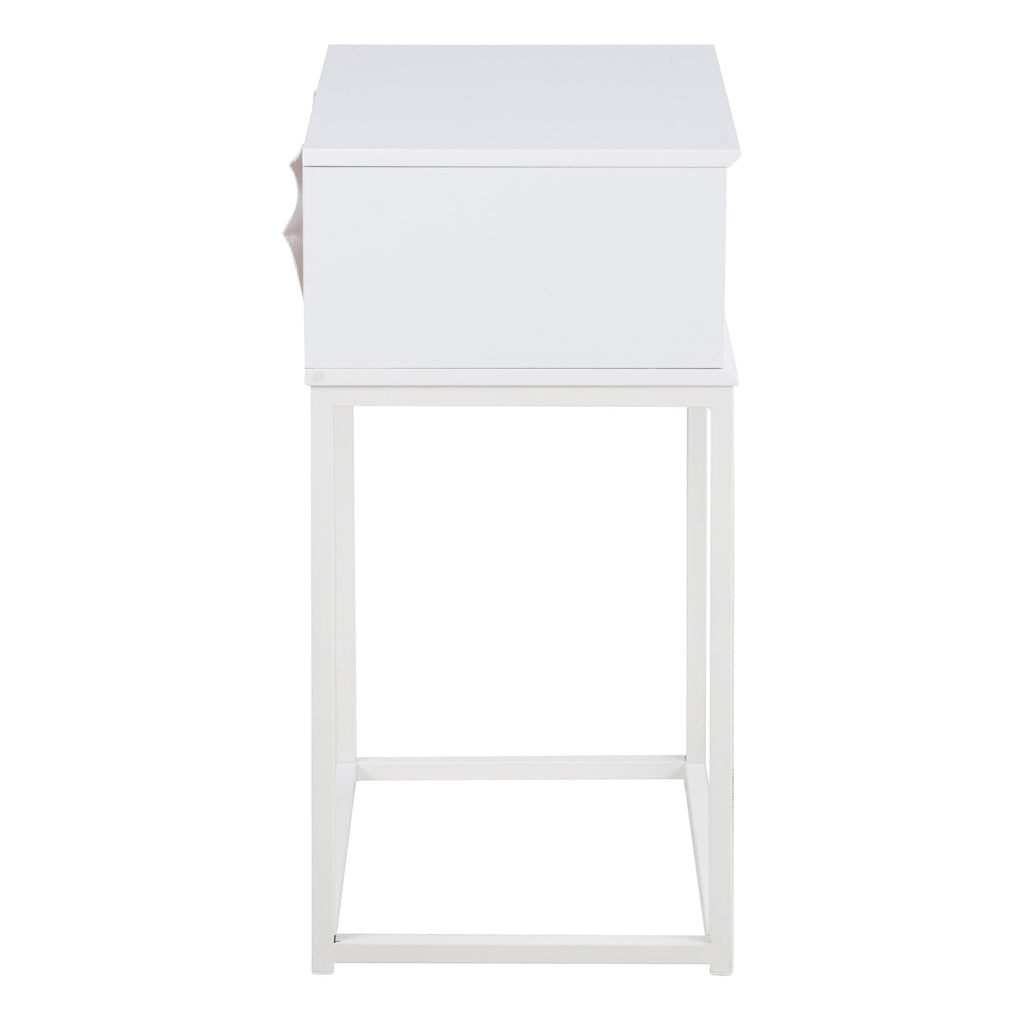 Mitra 1 Drawer Bedside Table in White - image 3