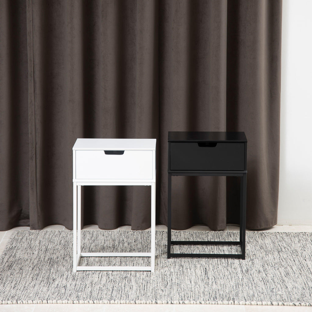 Mitra 1 Drawer Bedside Table in White - image 6