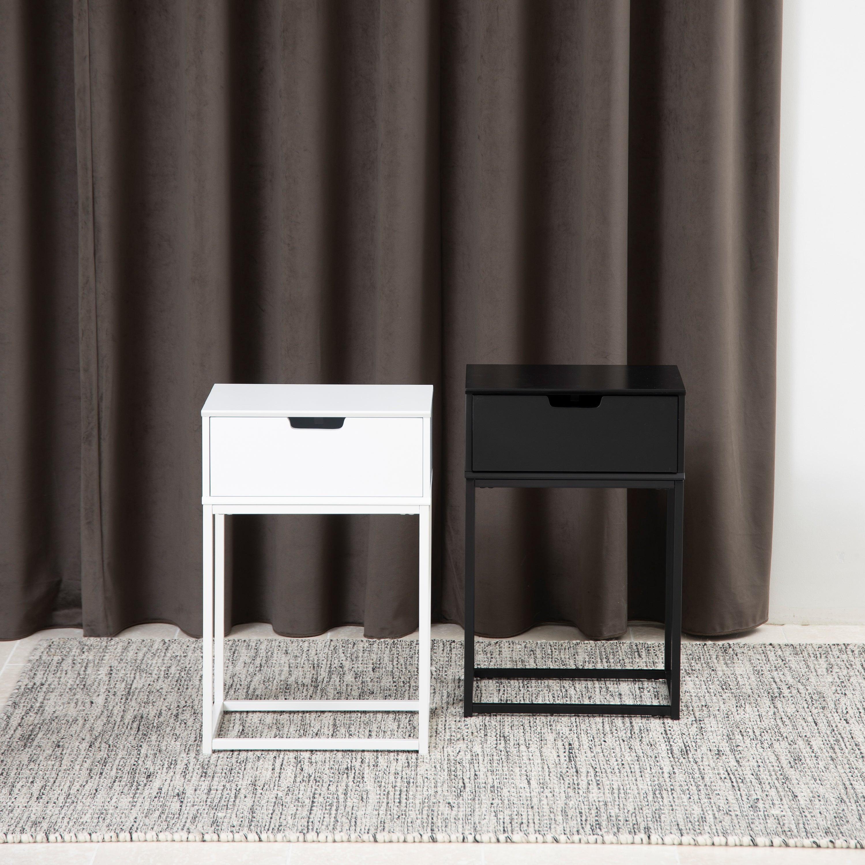 Mitra 1 Drawer Bedside Table in White - image 6